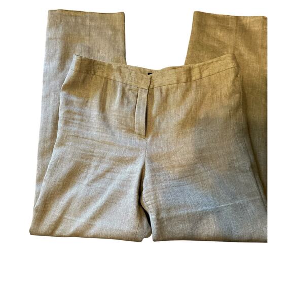 Jones New York Collection Pants Slacks Trousers SZ 16 Linen Brown Straight Leg - Picture 9 of 9